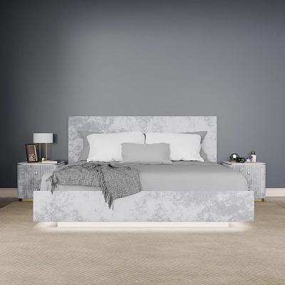 Кровать с подъемным механизмом Диона Серая 200х200 (avatr6)